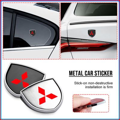 1Pcs 3D Metal Auto Door Shield Emblem Car Body Badge Sticker Styling For Lancer Lancer ASX Outlander 2 3 Pajero Mirage Exzos Pajero 4