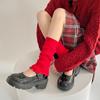 Socks College Style Spring And Autumn Medium Tube Stacking Socks Solid Color Lace Lolita Wool Leg Cover