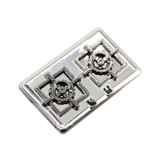 

Модель печи для кукольного домика, миниатюрные украшения для плиты из сплава, кухонная мебель для кукольных домиков масштаба 1/6 и 1/12 серебряный