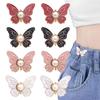 8 pièces Serrage de taille réglable Forme papillon Bouton pression sans couture pour Jeans Pantalons Jupes Vêtements Ajusteur de taille Boucle métallique