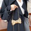 Women's Trendy Crossbody Chain Bag with Metal Bow - Lightweight and Stylish Shoulder Bag