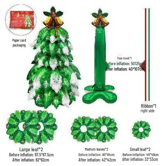Large Christmas Tree and Santa Claus Aluminum Foil Balloons for Window Display 
