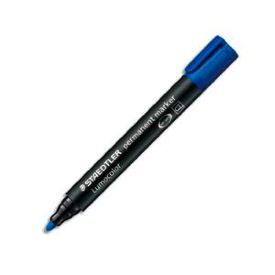 Permanent Marker - STAEDTLER - Lumocolor - Bullet Tip - Alcohol-Based Blue Ink - Pack of 10