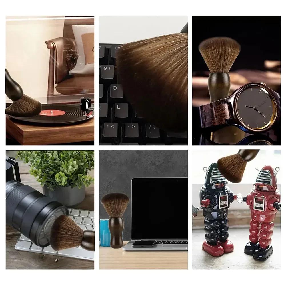 Anti-static Soft Fur Camphorwood Cleaning Brush Sweep For CD LP Vinyl Turntable Player Computer Keyboard Dustproof Accessories