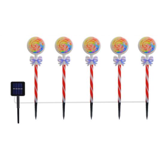 Solar Christmas Stake Lawn Decor with Santa Lights Waterproof Outdoor And Snowman Warm White LED