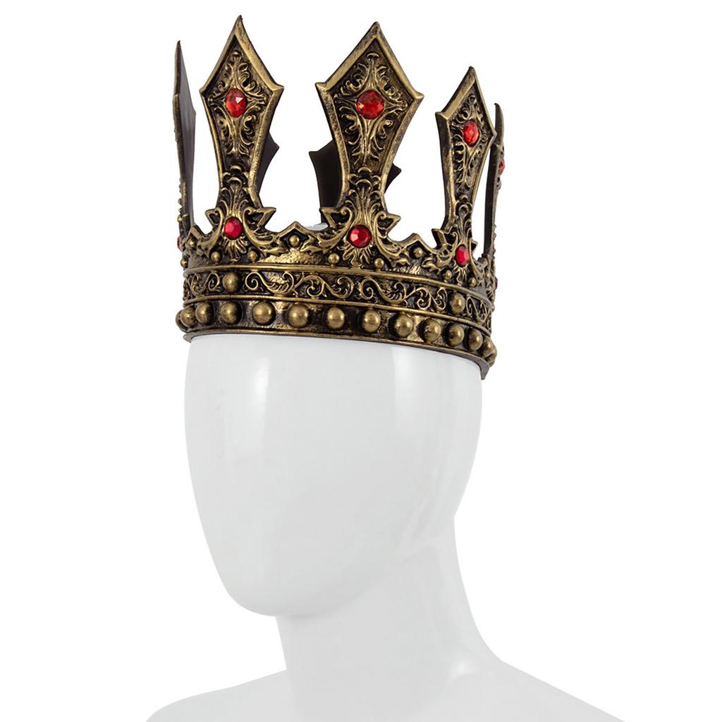 Vintage Luxury King Crown Cosplay Headpiece for Parties and Weddings Adjustable Size Props Crownpiece Roleplay Accessory