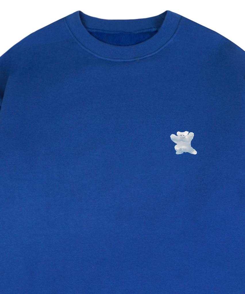 GRAVER [Unisex] Small Cloud Bear Smile Sweatshirt_Cobalt Blue