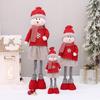 Christmas new red knitted fabric sitting and retractable old man snowman elk doll set decoration ornament