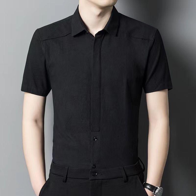 Short-sleeved Shirt for Men's New Concealed Thin Half-sleeved Inch Clothes Business Casual Trends Versatile Shirt