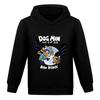 Kids Hooded Sweatshirt Dog Man Cartoon Comic Book Character Art Print Pullover Autumn Winter Casual Sport Wear for Children Daily Use