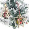 Pentagram Merry Christmas Wooden Pendant Bell Christmas Wooden Ornaments Colorful   New Year