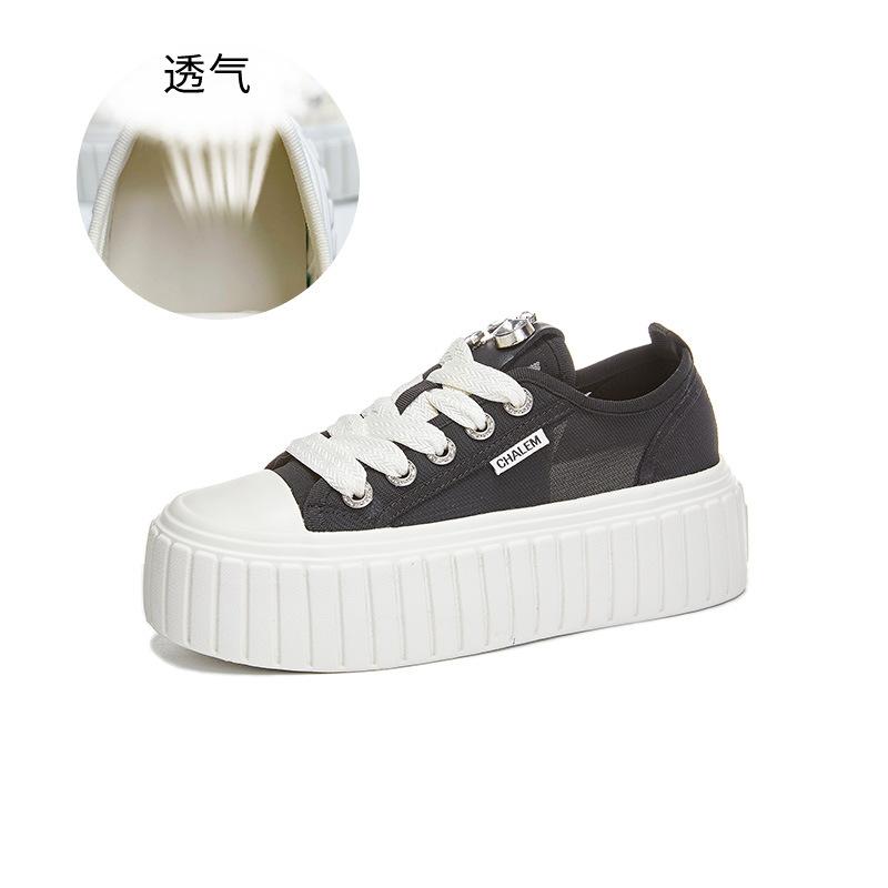 Little White Shoes Women's 2025 Summer New Mesh Breathable Muffin Shoes Casual Versatile Board Shoes Fashion Women's Shoes