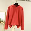 Ladies' Loose Comfortable Casual Fashionable And Warm Underwear With Seamless Cross Collar And Thick Velvet Large Size Top