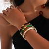 Retro Bamboo Enamel Stainless Steel Open Bangle - Women's European & American Luxury Jewelry