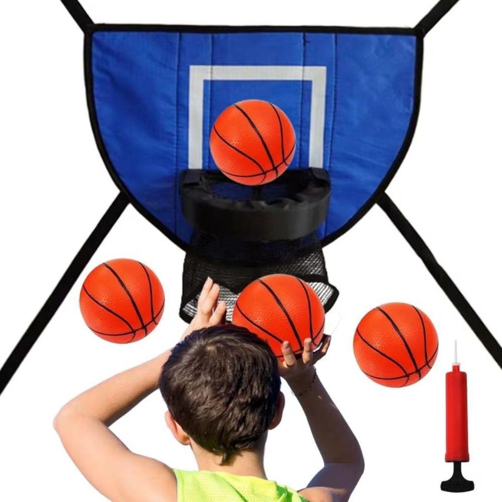 Safety Trampoline Basketball Hoop Kit Foldable Portable Basketball Hoop Toys  Indoor Outdoor