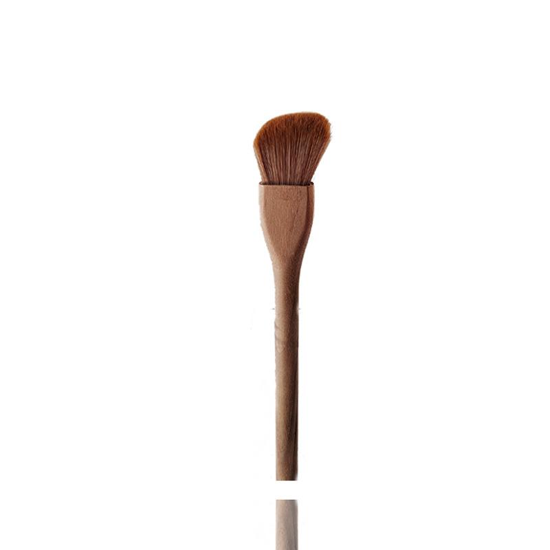 Weicher Puderpinsel, Flammen-Highlight-Rouge, Grundierungspinsel, Walnuss-Make-up-Pinsel, Grundierungspinsel, Pinsel für losen Puder, Lidschattenpinsel