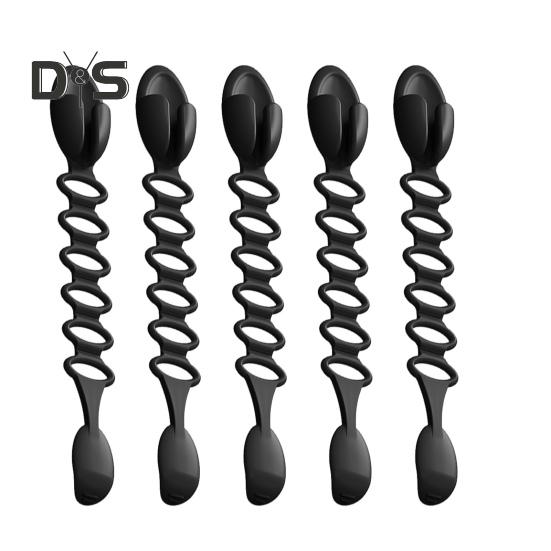 

5 шт. рождественские гирлянды, крючки для гирлянд, вешалка, держатель для чулок, многоразовые силиконовые стяжки для каминных лестниц, перил, выдерживают до 6,6 фунтов чёрный