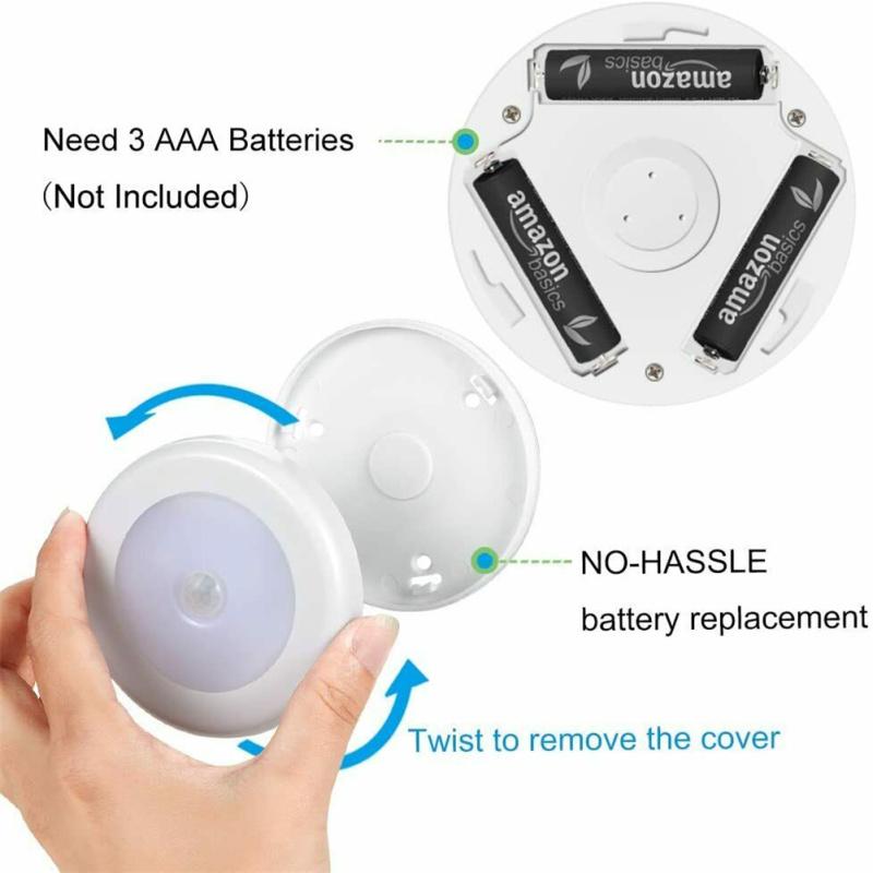 6led Round Closet Light Infrared Sensor Night Light Home Decoration Lamp For Bedside Corridor