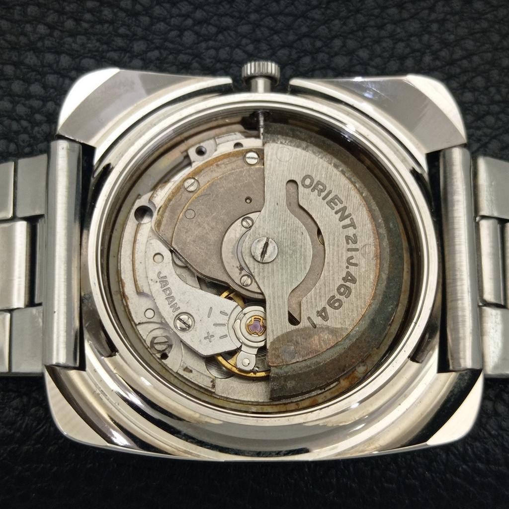 USED AUTOMATIC 46941 VINTAGE ORIENT JAPAN MENS BLUE COLOR DIAL WATCH A702232-5 R123-a702232