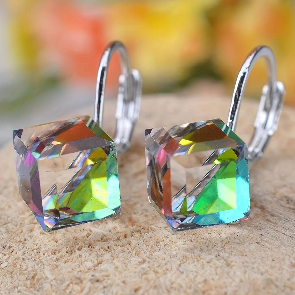 Creative and Stylish Colorful Square Earrings, Elegant Style of Women's Party Earrings, Holiday Gifts