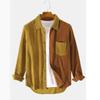 Men's Large Size Colorblocked Shirt Casual Standing Collar Shirt