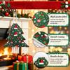Snowflake Pattern Gift Holders Christmas Tree Shaped Drawstring Bags, Xmas Hanging Treat Sacks, Flannel Decorations Holiday Candy Small Storage