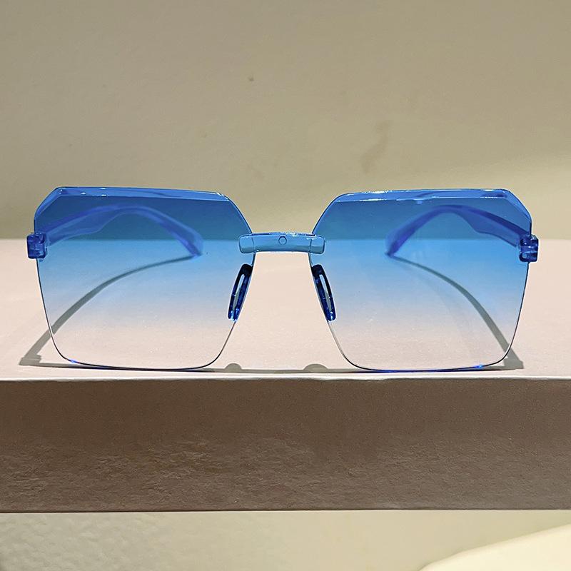 Non-polarized Fashion Vintage Square Rimless Sunglasses Men Women Gradient Outdoor Casual Party Gathering Eyeglasses