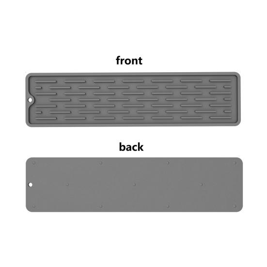 Anti-slip Silicone Faucet Mat Waterproof Sink Drain Pad Wrap-around Design Kitchen Countertop Protector Drying Soap Toothbrush Holder Splash Guard