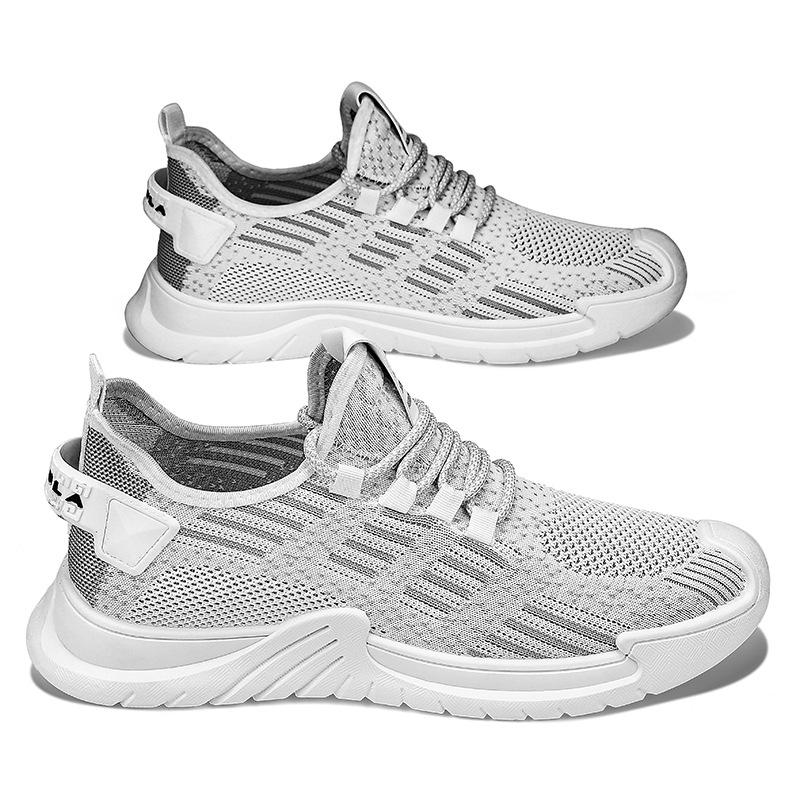 Spring New Men's Fly-woven Sneakers Breathable Mesh Lightweight Men's Outdoor Running Shoes Men's Shoes