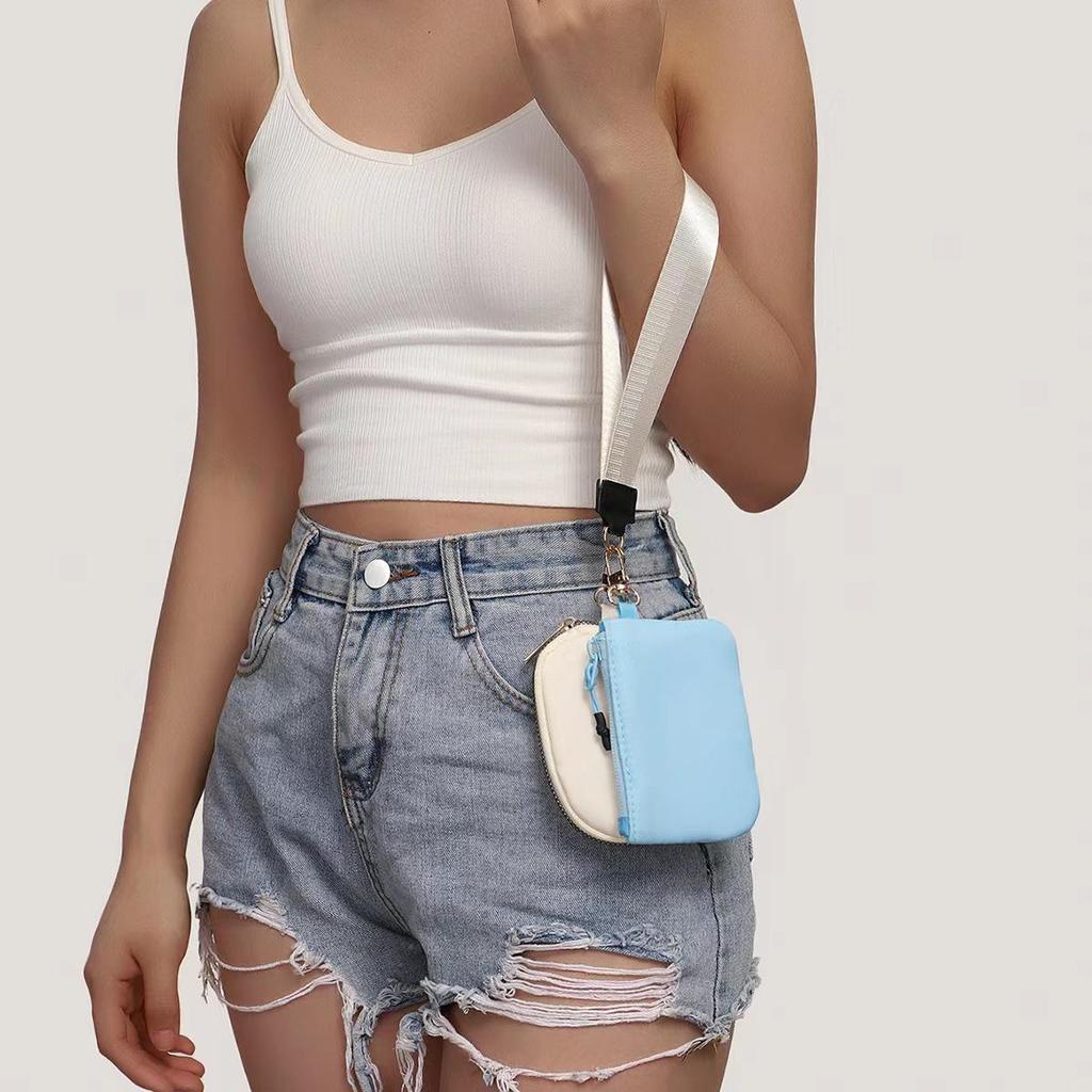 LULU-Style Waterproof Mini Wristlet & Coin Purse with Key Storage and Red Envelope Pocket