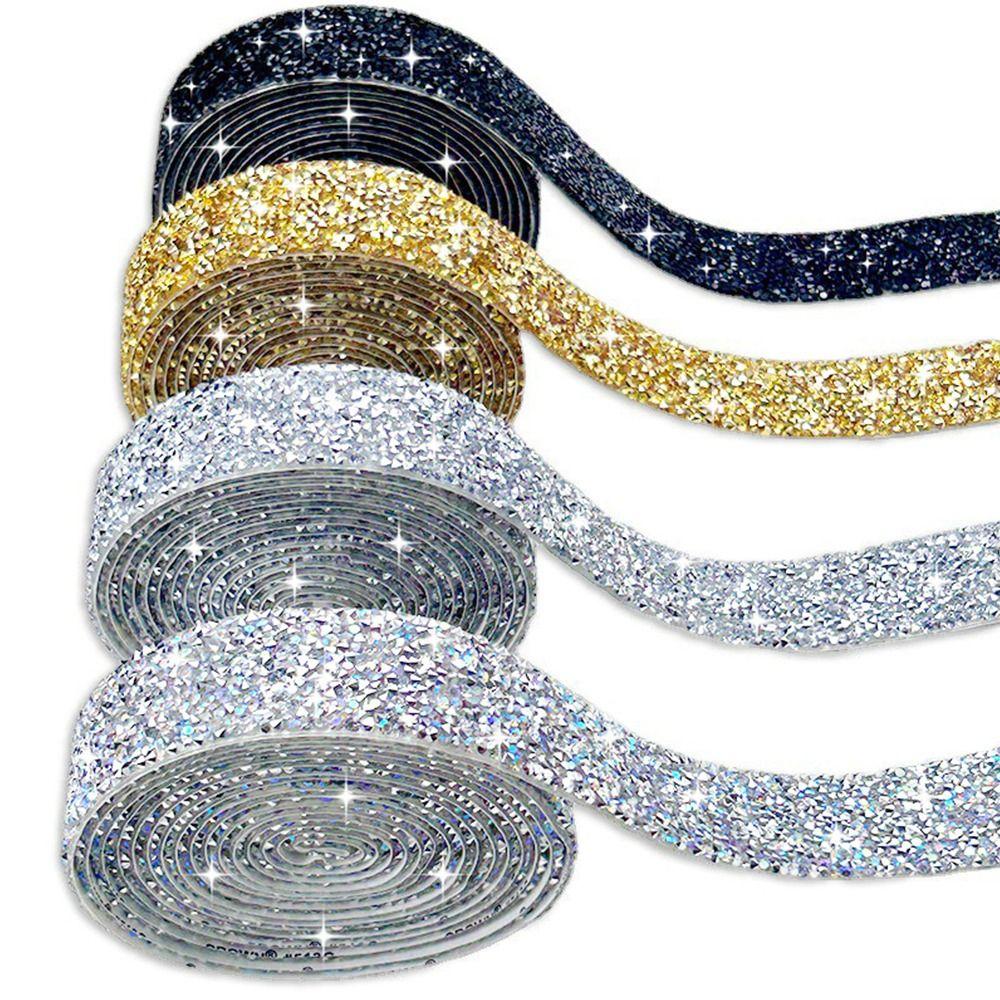 3cm Width Resin Rhinestone Strip Self-Adhesive Heat Melting Glue Hot Stamping Diamond Iron On 3 Yard Length Rhinestone Tape