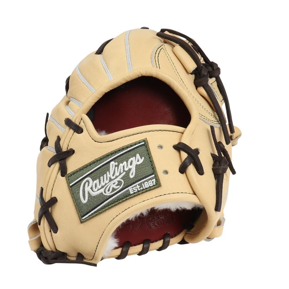 Rawlings Luva PRO PREFERRED Wizard Baseball Throw #02, Bola Dura, GH5FPW2B87MG, Luva de Campista Externo, Camelo, 12,25 polegadas, Destra