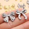 Stainless Steel Bowknot Pendant - Creative DIY Jewelry Accessory, Vacuum Plating, Handmade, Hot Selling