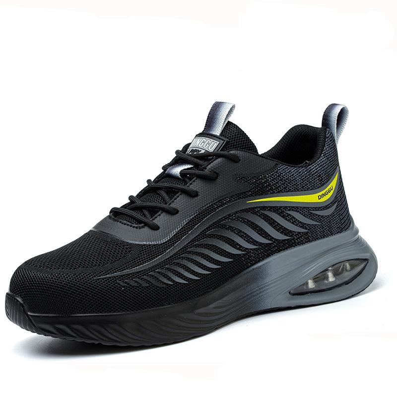 men's casual breathable steel toe cap work safety shoes worker air cushion sneakers summer security boots protective footwear