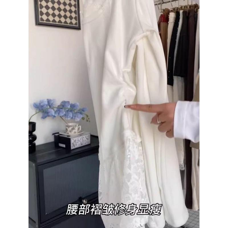 Korean Lace T-shirt Spliced Fake Two-piece Autumn Winter New Long-sleeved German Velvet Bottoming Top Bottoming Shirt