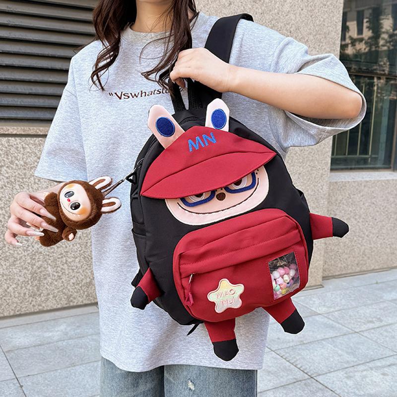 Nový studentský roztomilý batoh Kreslený LABUBU Velkokapacitní školní taška Batoh pro sladkou dívku Denní volno Kontrastní taška