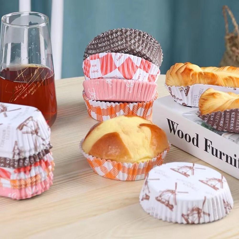 100Pcs Oil-proof Cake Cups Disposable Bread Paper Cups New Cupcake Liners  for Birthday Party Decor