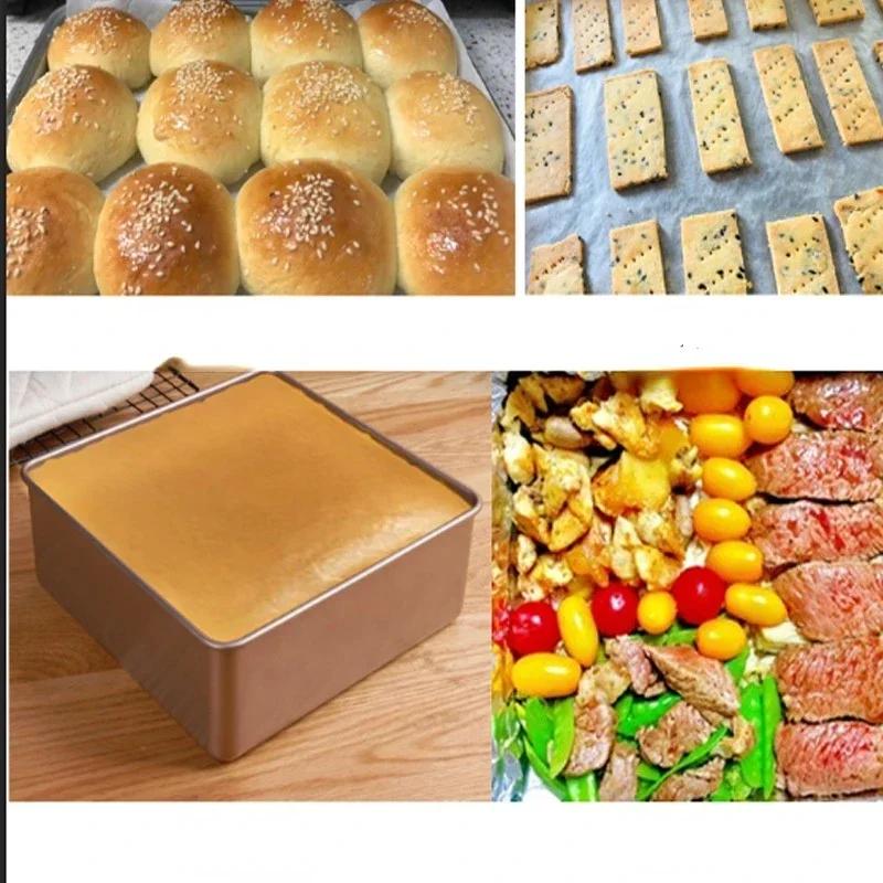 6/8/9 Inch Non-Stick Square Cake Baking Pan, Carbon Steel Loaf Tray, Pie Pizza Bread Cake Tin Bakeware Kitchen Baker Tools