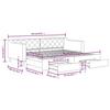 VidaXL Daybed with Trundle and Drawers Black 90x200 Cm Fabric 3197464