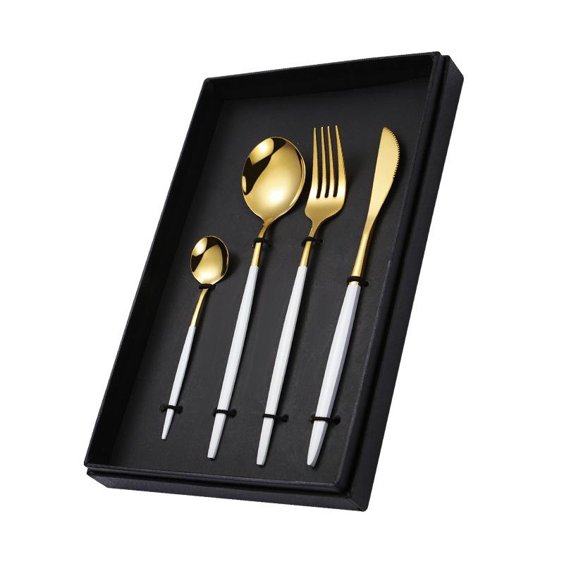 Stainless Steel Knife and Spoon Set, Fork and Spoon, Smooth Integrated Molding, Unibody Dishes, Gift for Home, Full Set