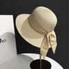 Womens Chic Straw Beach Hat Adjustable Fit Elegant Bow Perfect Outing Summer