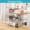 2 Pack Large Stackable Storage DrawersEasily Assemble Clear Acrylic Bathroom Closet Undersink Organizers Plastic Storage Bins f