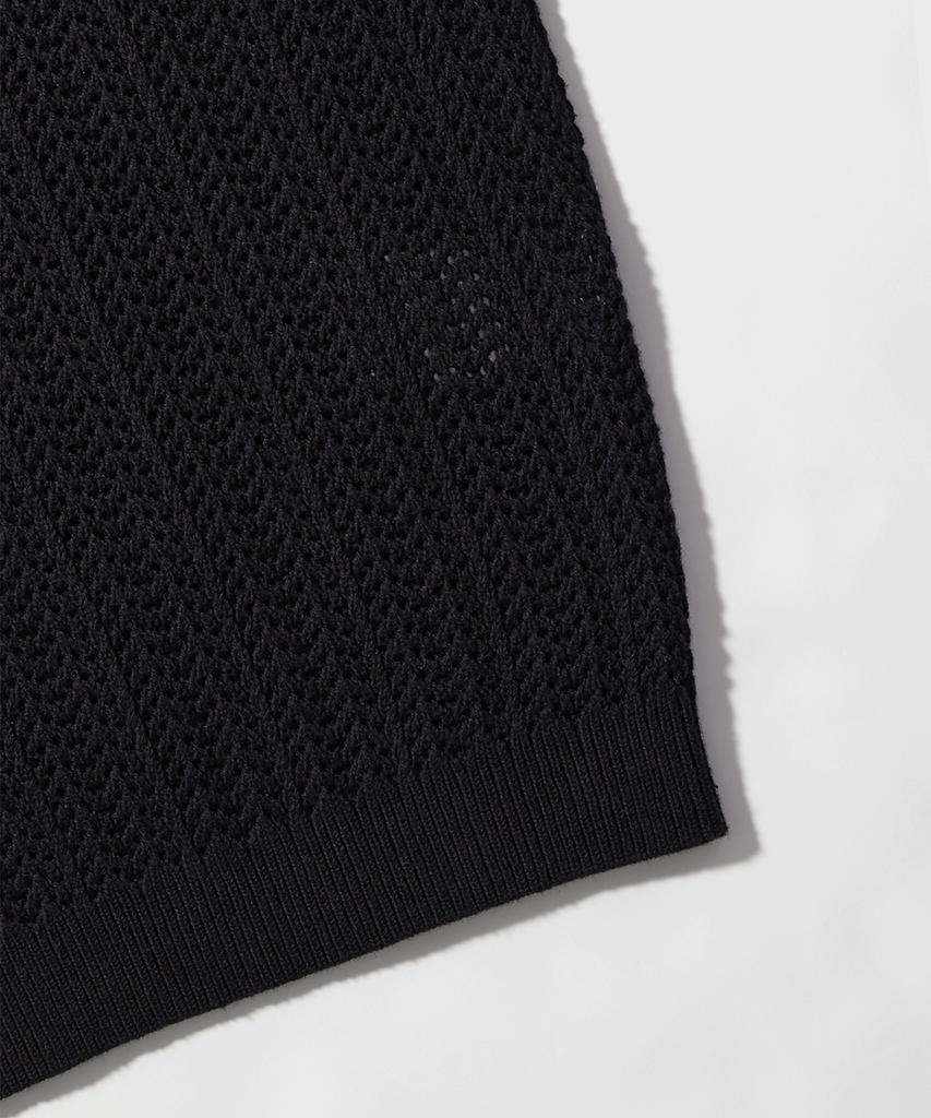 WMC Scallop Mesh Round Knit_Black