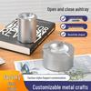Silver Aluminum Alloy Ashtray: Openable, Drop-Resistant, High-Temperature Resistant for Home, Office, or Car Use.