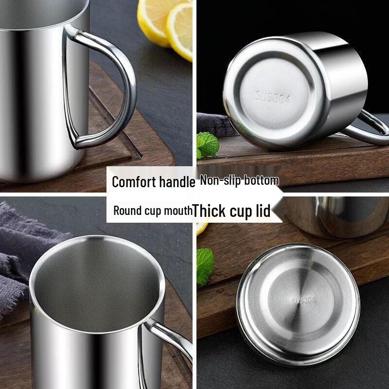 ZLIII 304 Stainless Steel Double-Wall Kids Cup with Lid, 400ml