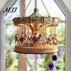 Holiday Party Decorations Christmas Santa Claus Carousel/Snow Cottage Hanging Ornament, Double-Sided Winter Festival Ornaments Acrylic Pendant