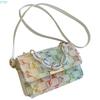 X7XC Korean Shoulder Bag with Adjustable Strap for Womens Chain Handle Denims Tassels Handbag Checkered Jeans Crossbody Purse