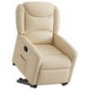 Cream Fabric Recliner with Rising Function