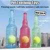 Pet Dog Toy Resistant Bite Teething Floating Rubber TPR Wine Bottle with Tennis Ball Large Dogs Puppy Sound Toys Pets Supplies