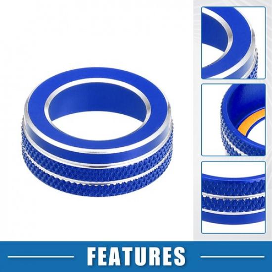 Volume Tune Knob Cover Rings TWO  for VW Tiguan 2018- Blue